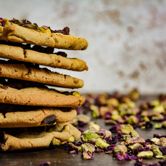 Pistachio, Dark Choc and Rose Cookie