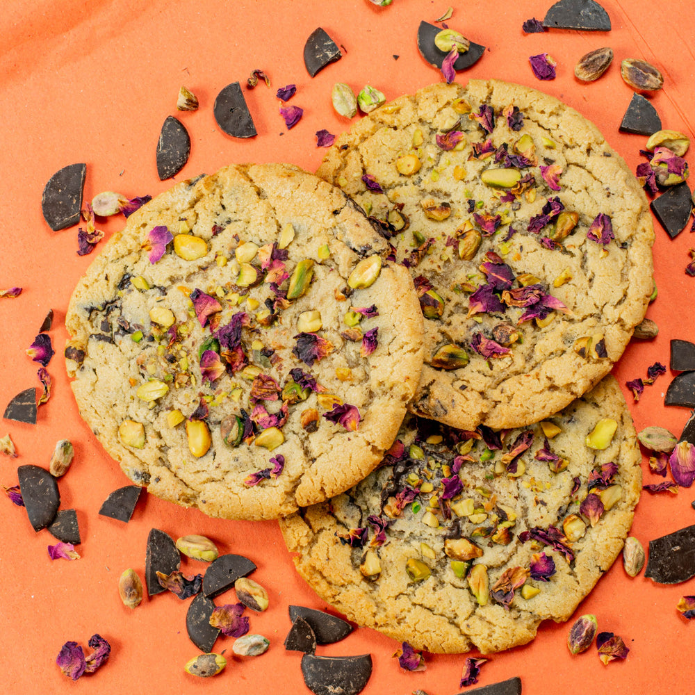 Pistachio, Dark Choc and Rose Cookie