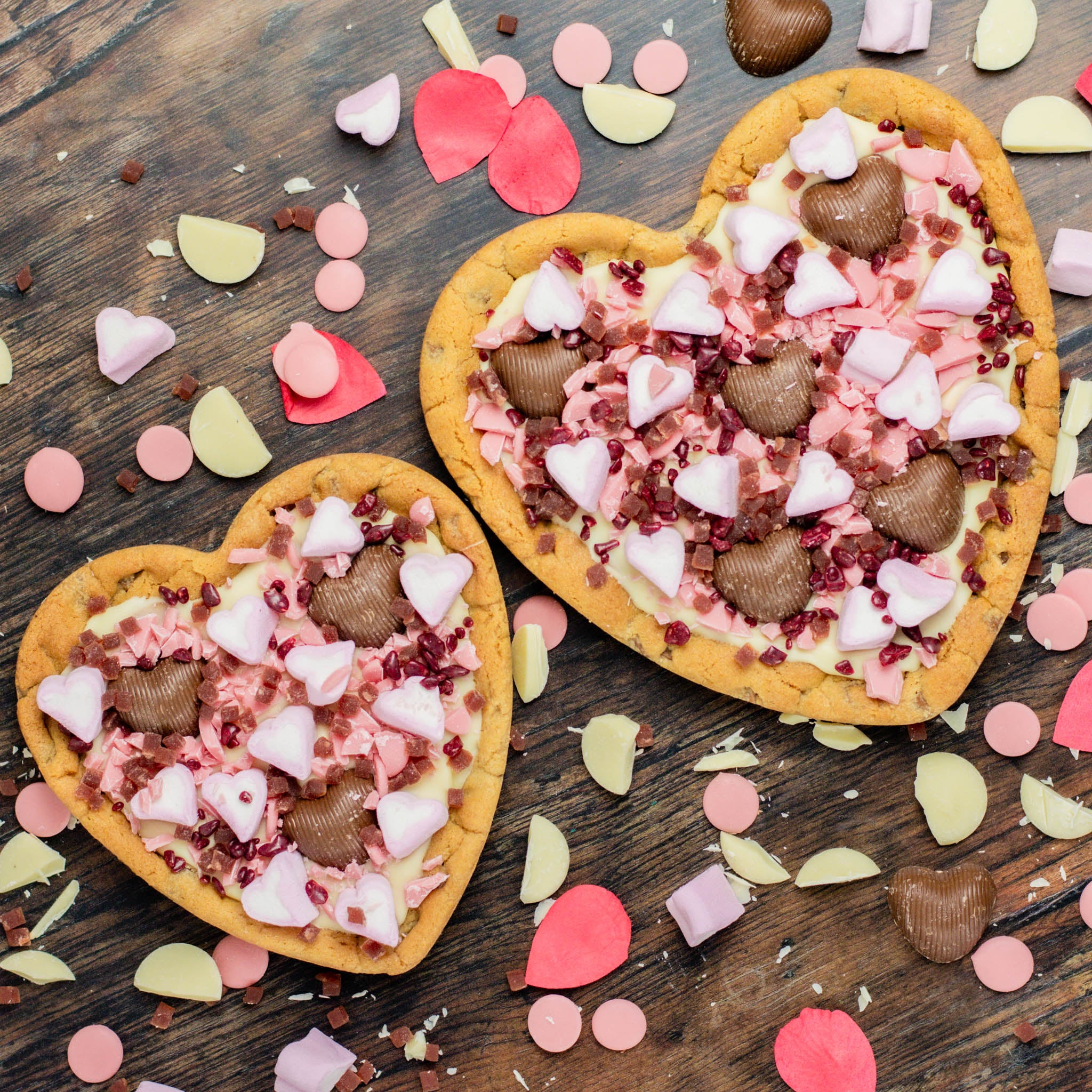 GIANT White Choc & Strawberry Heart Cookie